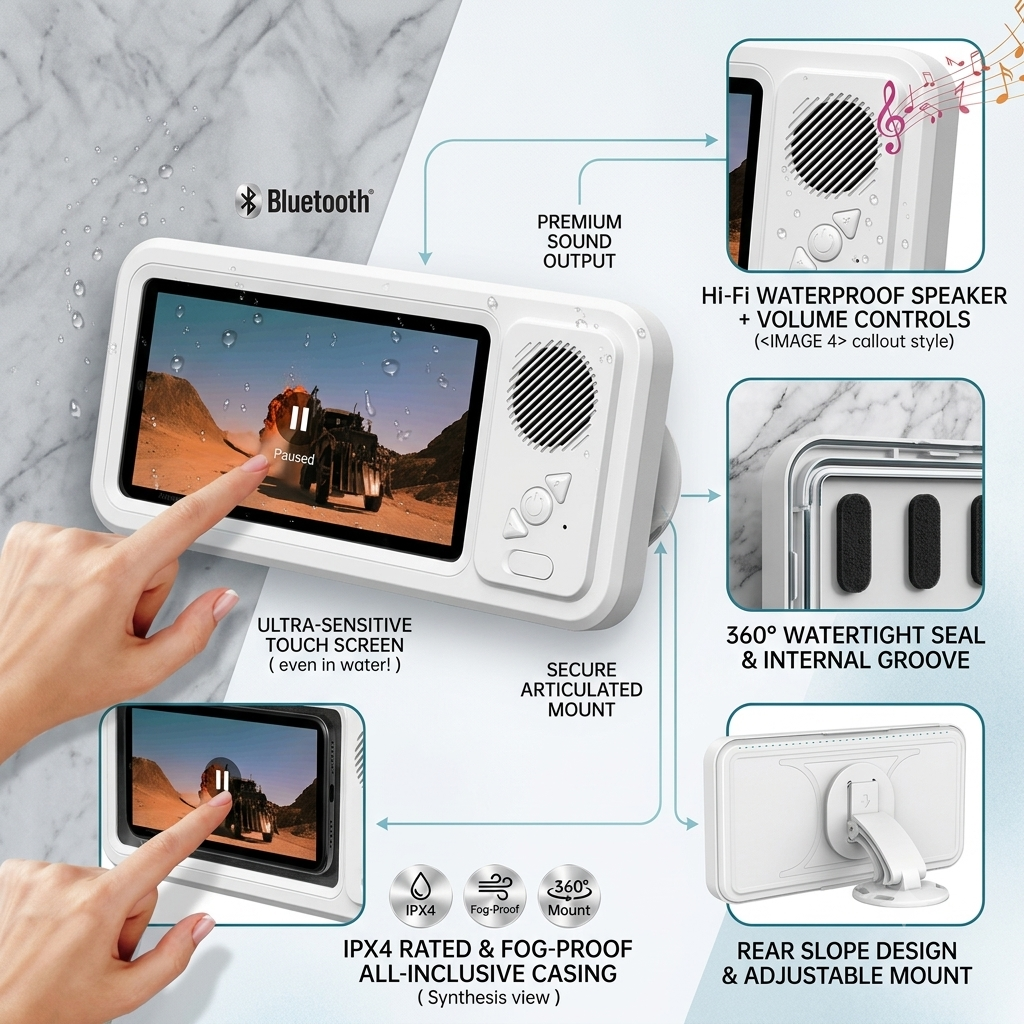 ShowerDock — Waterproof Phone Case & Speaker