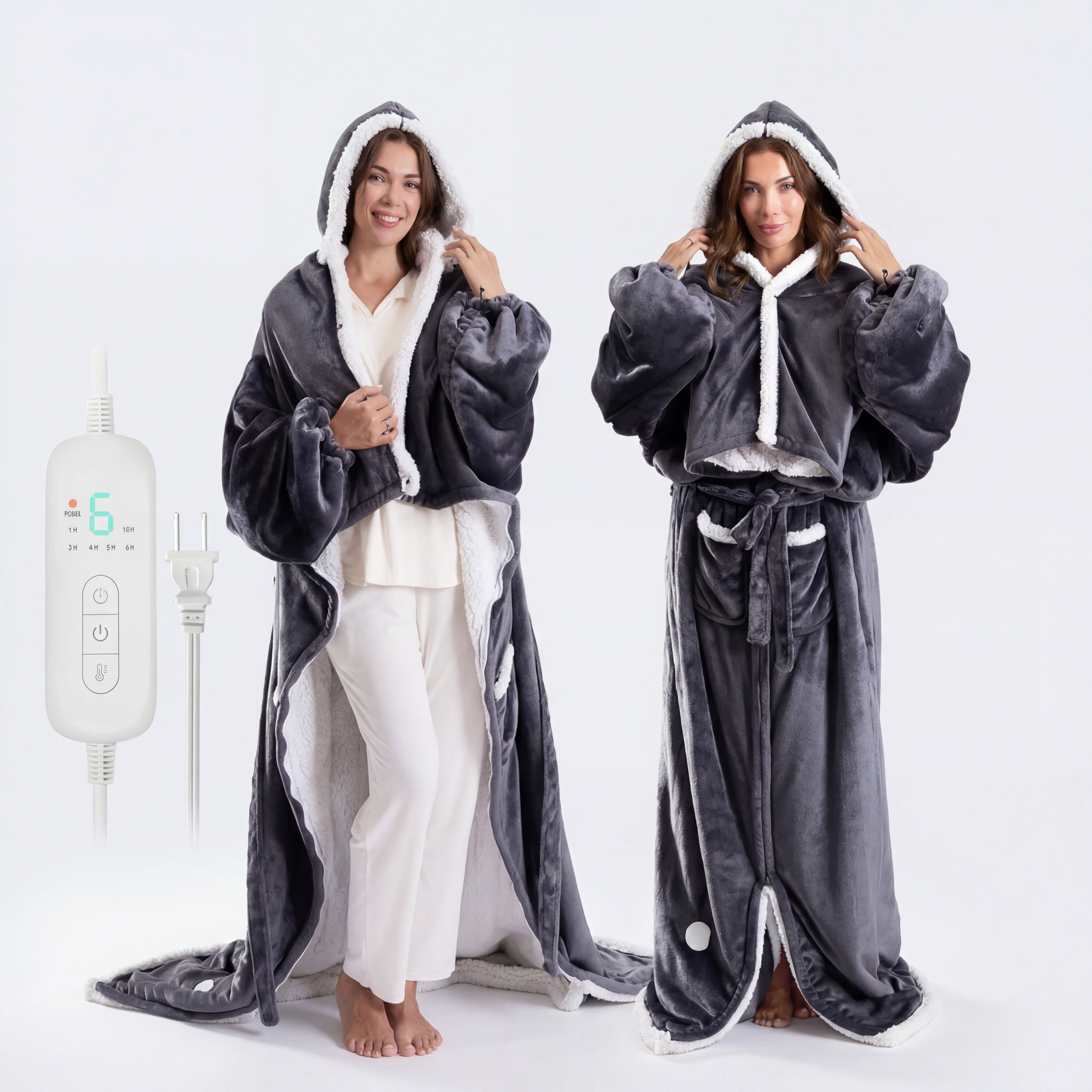 Cozy Heated Robe — Wearable Blanket