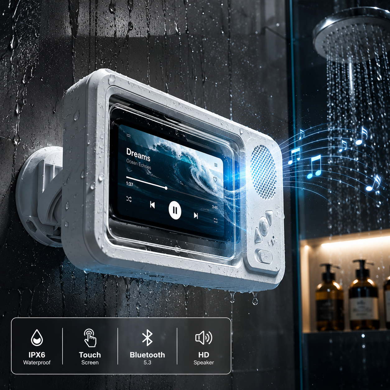 ShowerDock — Waterproof Phone Case & Speaker